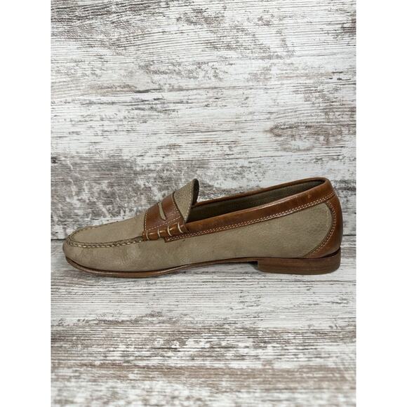 Men\'s G.H. Bass Weejuns Two-Tone Beige/Brown Leather Penny Loafers Sz 13D main image 8